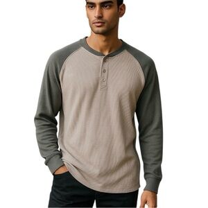 Wolverine Thermal Henley Gray Colorblock M